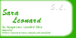 sara leonard business card